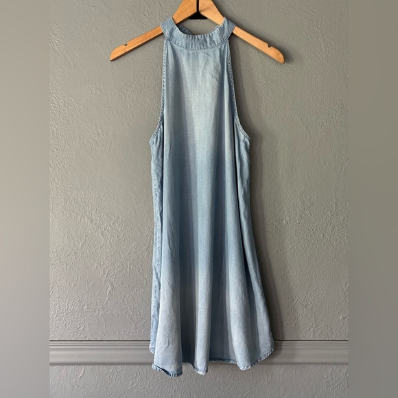 Cloth & Stone | Chambray | High Neck | Flowy Denim-Style Dress | M - Picture 1 of 11